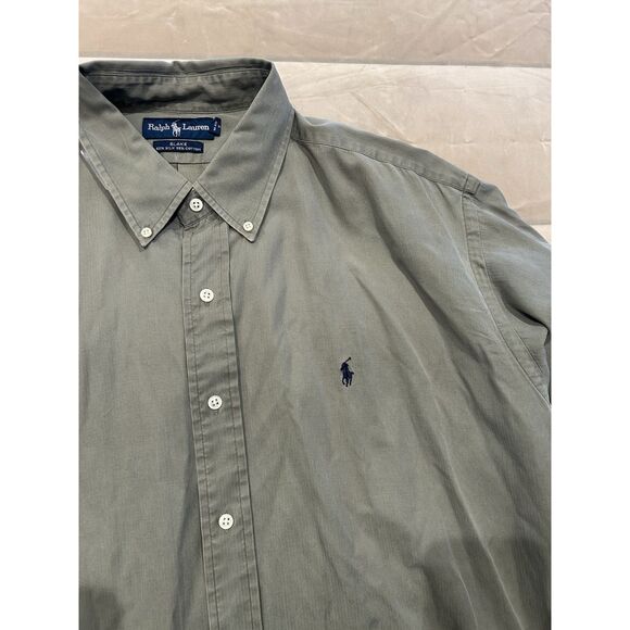 Ralph Lauren Mens XL Blake Silk Green Long Sleeve Button Down Shirt - Picture 2 of 8